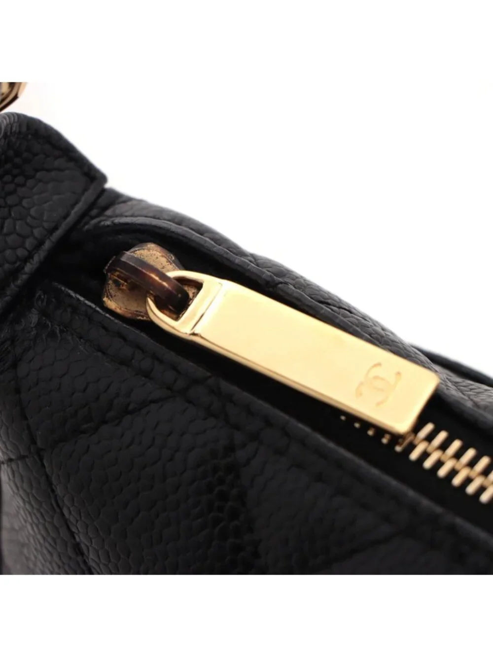 Chanel Quilted Chain Shoulder Black Caviar Bag